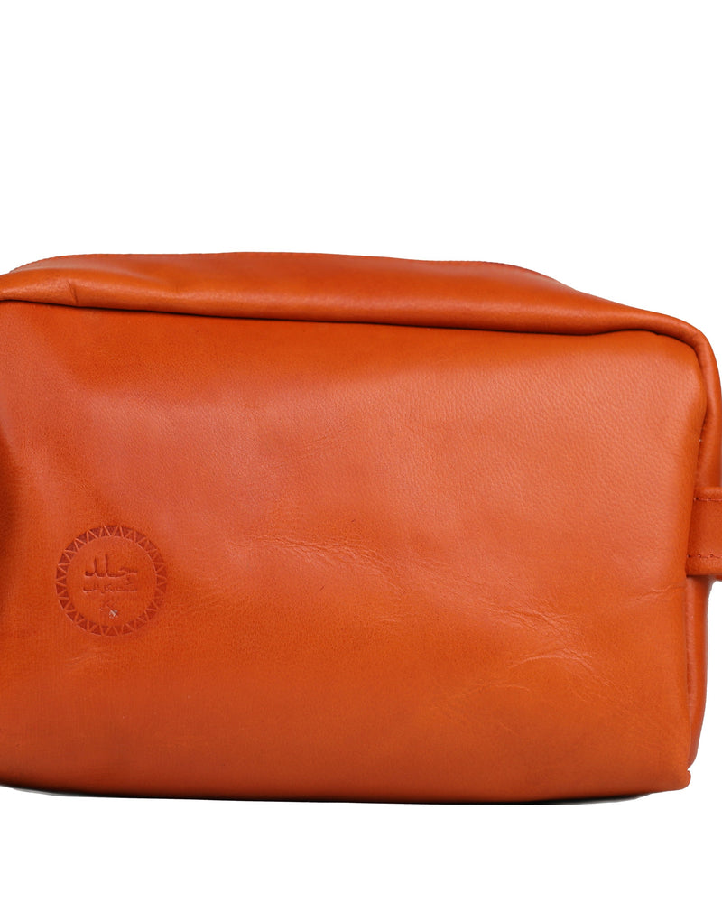 Leather Toiletry Bag - Cognac