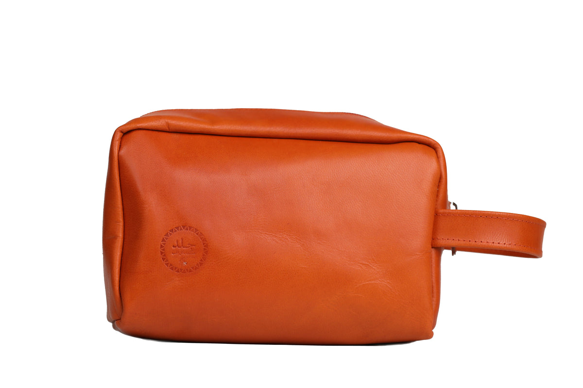 Leather Toiletry Bag - Cognac