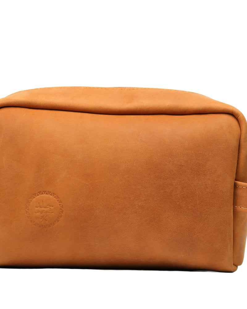 Leather Toiletry Bag - Tan