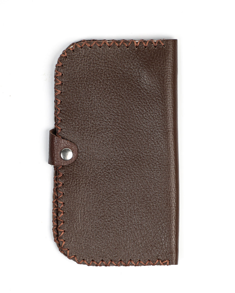 Long Bifold Wallet - Dark Brown